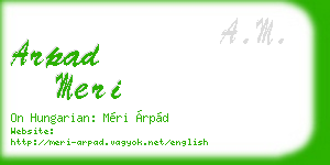 arpad meri business card